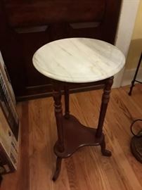 Marble top round table