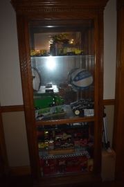 Display Case with Metal Cars, etc