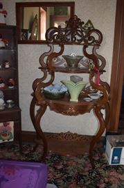 Beautiful Antique Etagere' adorned with many Collectibles!