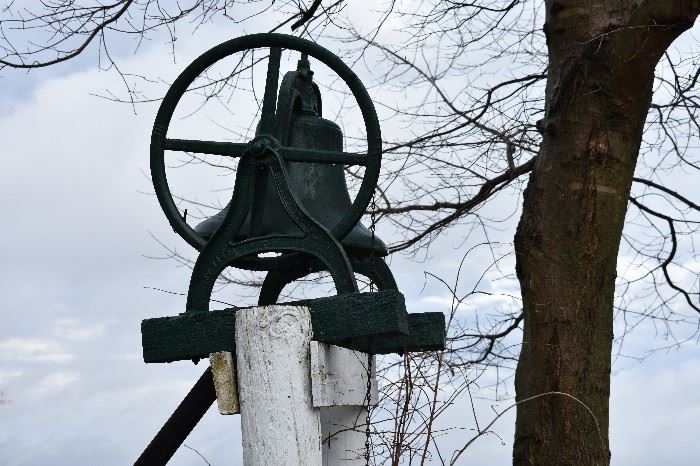 Antique School Bell with Yoke & Wheel