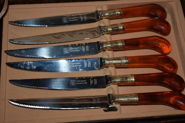 Exclusive Collection of Glo-Hill Gold Plated Knives made in Canada