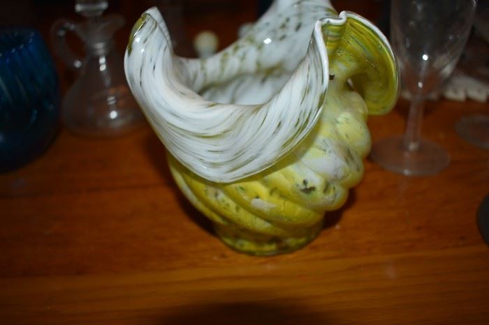 Antique Spatter Glass Vase