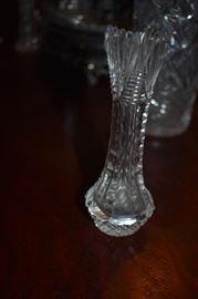 There is a pair of these Gorgeous Cut Glass Vases approx. 6" high
