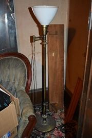 Another Vintage DECO Style Torch/Piano Floor Lamp with Brass Base