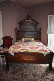 Gorgeous Antique Furniture Abounds in this Estate. Featured here is a Marvelous Highly Carved Bed