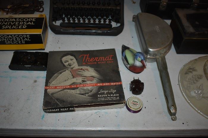 Vintage Themat Heating Pad in Original Box plus other Vintage Collectibles