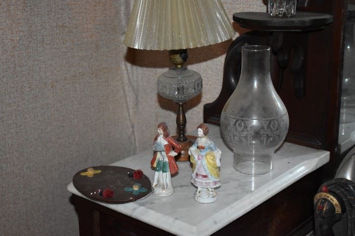 Antique Table Lamp, Figurines and more!