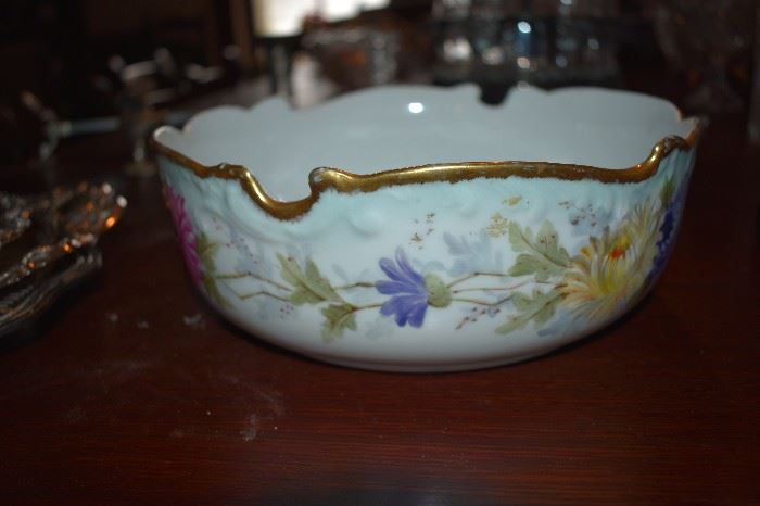 Beautiful Antique Hand Painted Porcelain Bowl