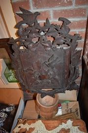 Highly Carved Antique Wall Mount that opens slightly to file Documents or Letters