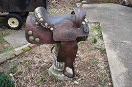 Leather and Silver Saddle 17 1/2"