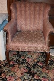 Vintage Early 1900's Tufted Back upholstered Chair with Cabriole style legs