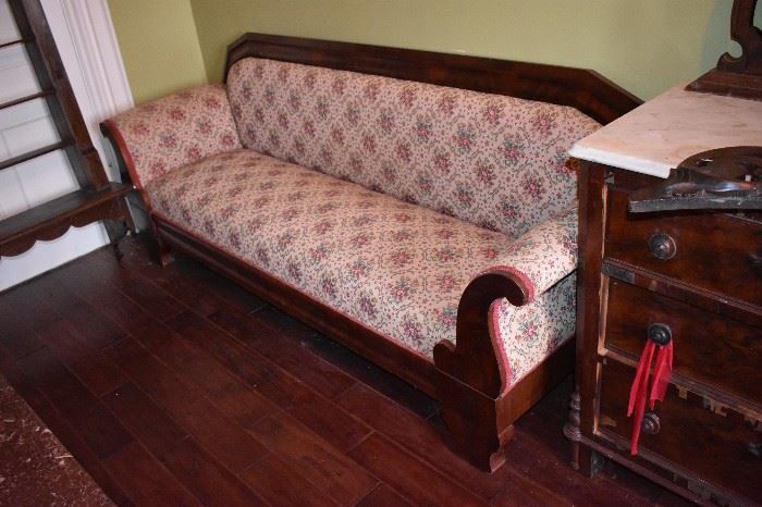 Antique Sofa with Sleigh Bed Arms