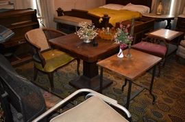 This Bedroom is filled with Antique Furniture including: the Highly Carved Bed with Matching Marble Topped Dressers and Matching Wardrobe to Marble Topped Table to Marble Topped Dry Sink to Occasional/End Tables to Chairs to Bookcases to Antique Mirrors and much More!