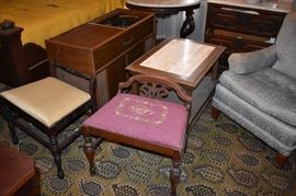 This Bedroom is filled with Antique Furniture including: the Highly Carved Bed with Matching Marble Topped Dressers and Matching Wardrobe to Marble Topped Table to Marble Topped Dry Sink to Occasional/End Tables to Chairs to Bookcases to Antique Mirrors and much More!
