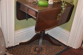 Antique Duncan Phyfe Drop Leaf Table with Drawers