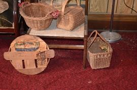 Vintage Baskets and Vintage Lid to Slat Basket