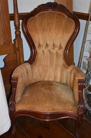 Antique Victorian High Back Parlor Chair