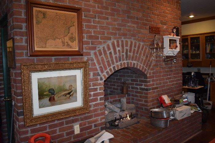 This side of the Red Brick Fireplace also holds many Collectible Items