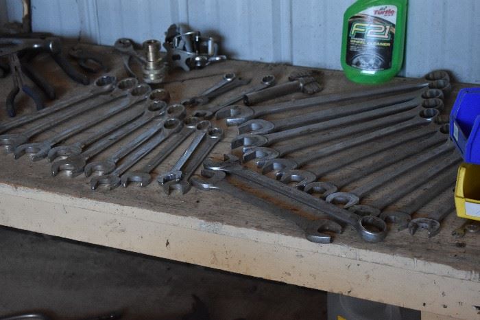 2 Sets of Open and Box End Wrenches, one set is John Deere the other is Chrome Vanadium