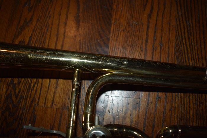 CONN TROMBONE  Conn 50H Director Bass Trombone with F rotary attachment complete with Original Case. ( This is what CONN is about this instrument in 1966: Outstanding bass trombone designed especially for students. Acoustically superior. F rotor attachment. Bore size .522". Bell 8½". Length 46¼". )