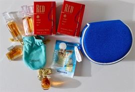 Vintage perfume miniatures: Tiffany, White Diamonds, Red by Giorgio, Eau de Rochas