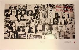 Limited edition and Plate-signed Numbered Lithograph of The Rolling Stones 'Exile on Main Street' album cover.  Number 3193/5000.  Published 1994 by Musicom International.
