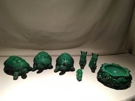 Green Handmade Bohemian Glass