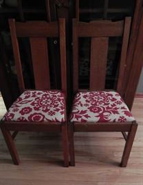 PAIR OF ANTIQUE CHAIRS THAT HAVE BEEDN RECOVERED