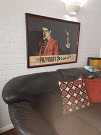 leather loveseat, poster