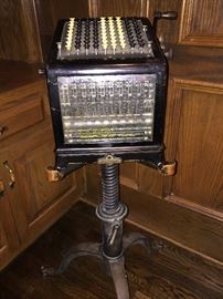 Antique Burroughs Adding Machine with Stand