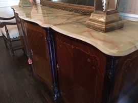 Antique French Style Marble Top Buffet
