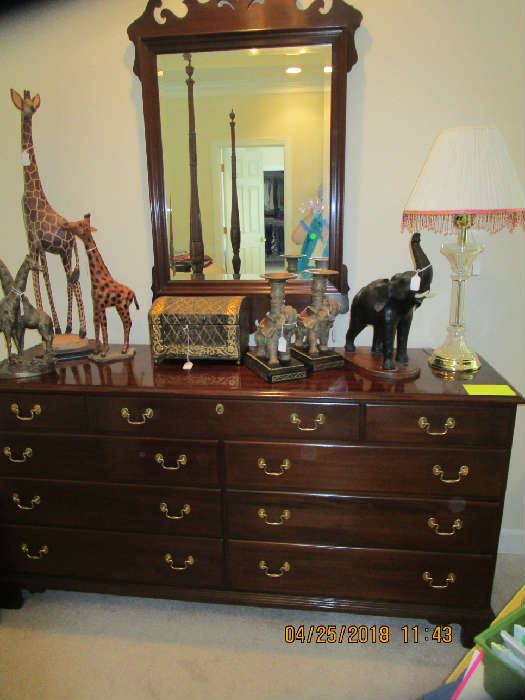 Dresser loaded with unique Animal Accessories... Chest, Glassware, Lamps, Artwork... So Clean and everything is like new.....    