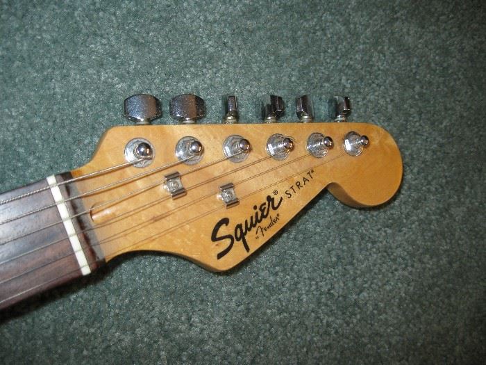 Close up of Fender Squier Strat Guitar