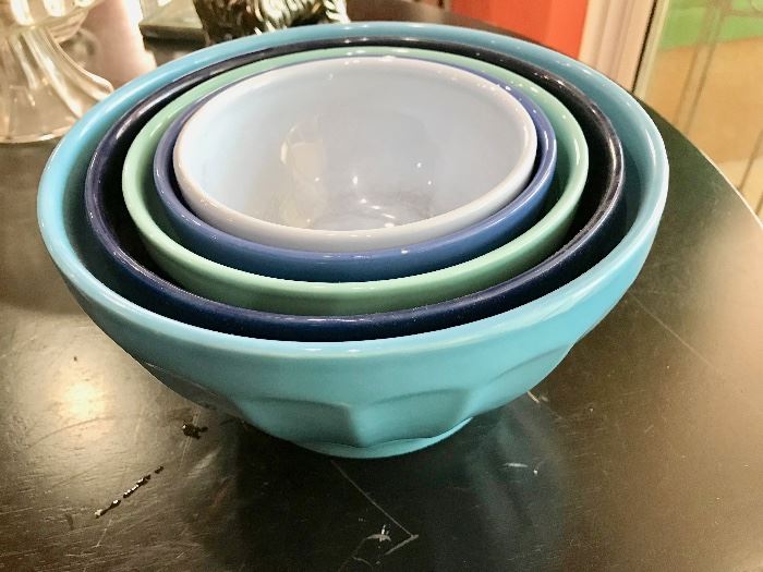 Set of multi colored  serving bowls $25