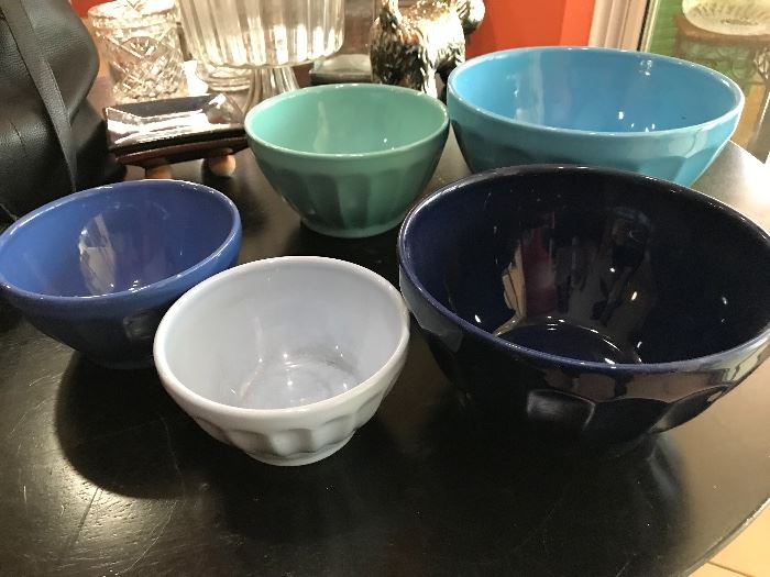 Set pf multi colored serving bowls $25