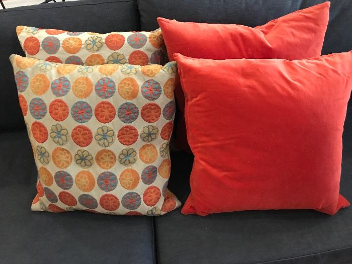 Orange circle pillows (10 pair)                                                         Orange pillows solid ($10 pair)