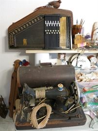 Vintage AutoHarp And Sewing Machine