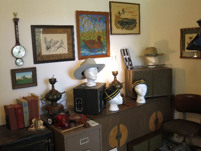 Vintage Zenith Stereophonic Phonograph, Vintage Masonic Hats, Reel To Reel, File Cabinet, Vintage Trip Lite Siren