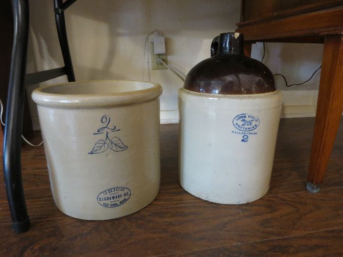 Union Stoneware Co., Red Wing, Minn.  And Love Field Crocks