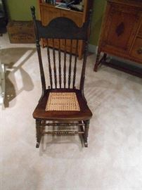 Victorian rocker with caned seat