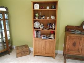 Anheuser Busch wood box, wood book shelf etc