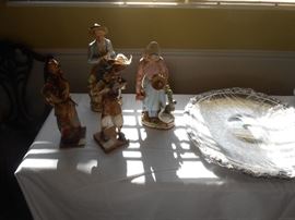 2 Newer style paper mache figures