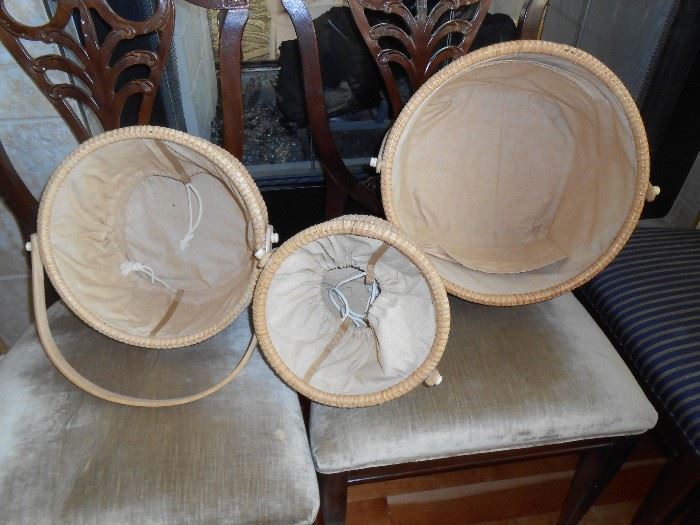 Large, medium, small baskets with handles