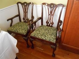 (2) PIERCED BACK DINING ARM CHAIR