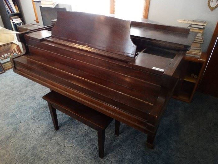 French & Sons Baby grand piano w/ bench