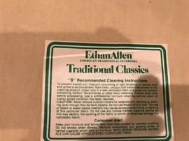 Label on Ethan Allen Ladies Chair