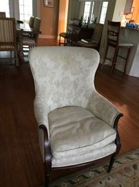 One of two wing back chairs