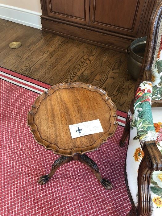 pie crust table perfect for a drink to rest on asking $210 measures 13.5 diameter by 21.5 high