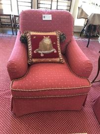 Custom upholstery Baker down wrapped armchair for sale.  Asking $280 originally 2600. measures 33.5"w x 37"d x 30"high
