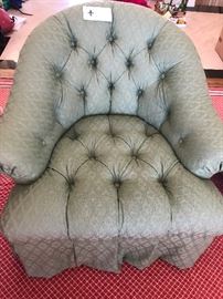Tufted chair from Baker Furniture Co. measures 33"d x 33.5" w x 30"high asking $240